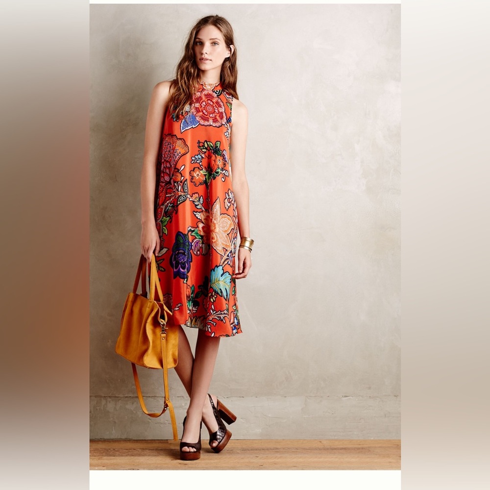 ***PERFECT FOR EASTER*** EUC Anthropologie Maeve Larkhill Swing Floral Dress